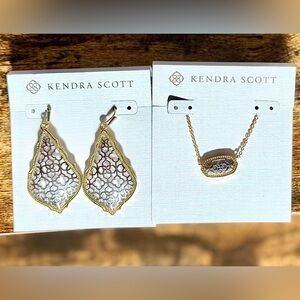 Kendra Scott Addie Gold Drop Earrings in Silver Filigree